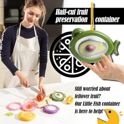 4-Piece Airtight Food Storage Containers Set – Avocado Saver, Onion Keeper, Silicone Kitchen Organizers for Fridge, Reusable & Leak-Proof to Lock in Freshness