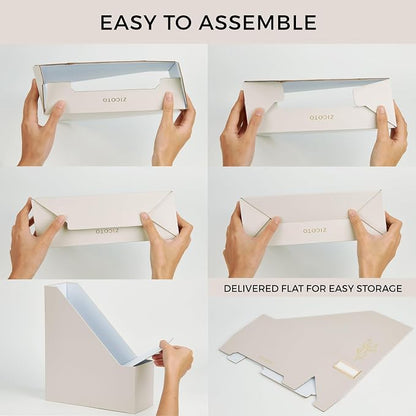 Beautiful Magazine Holder Set of 3 - Sturdy File Holder to Organize Your Desk Or Shelves - The Perfect Office Storage to Effortlessly Organize Your Paperwork/Files, Magazines, Books Or Binders