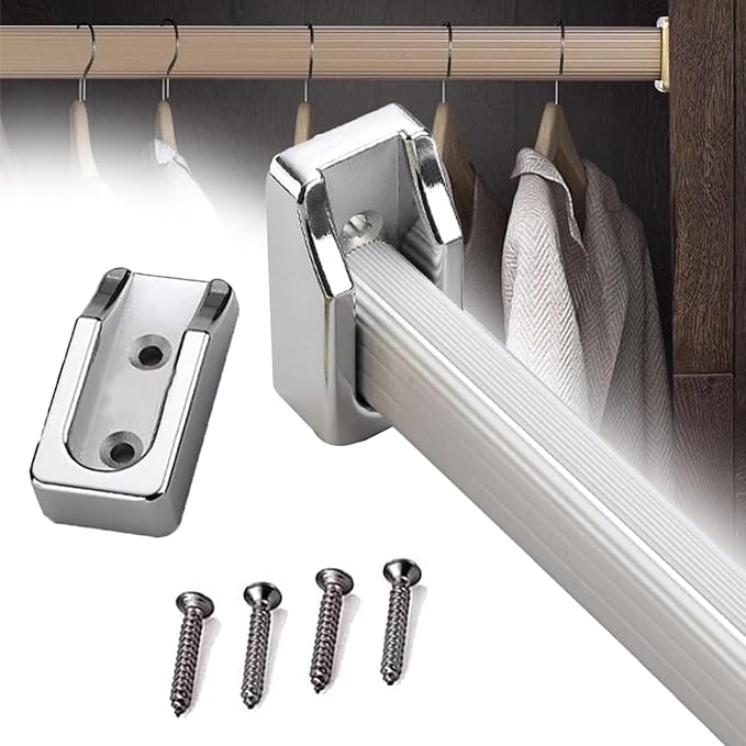 Oval Closet Rod for Laundry Room, Closet Rod for Hanging Clothes, Waterproof Shower Rod for Curtains, 17.7-63 Inch Closet Clothes Rail with Non-Slip Silent Strip (Silver,29.5in)