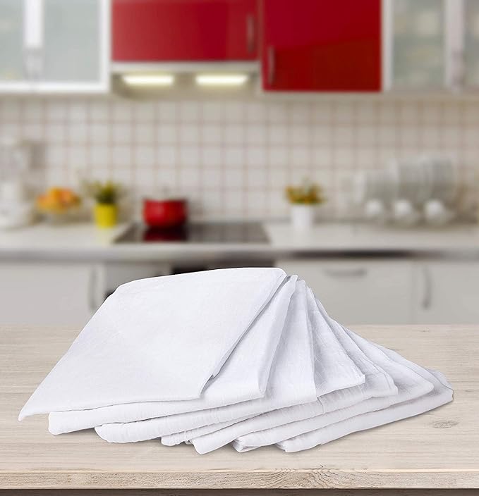 Utopia Kitchen Flour Sack Towels 12 Pack (28x28 Inches), Commercial Use Dish Cloths Bulk, Highly Absorbent Cotton Tea Towels for Restaurants, Hotels, Catering and Kitchen Use (White)