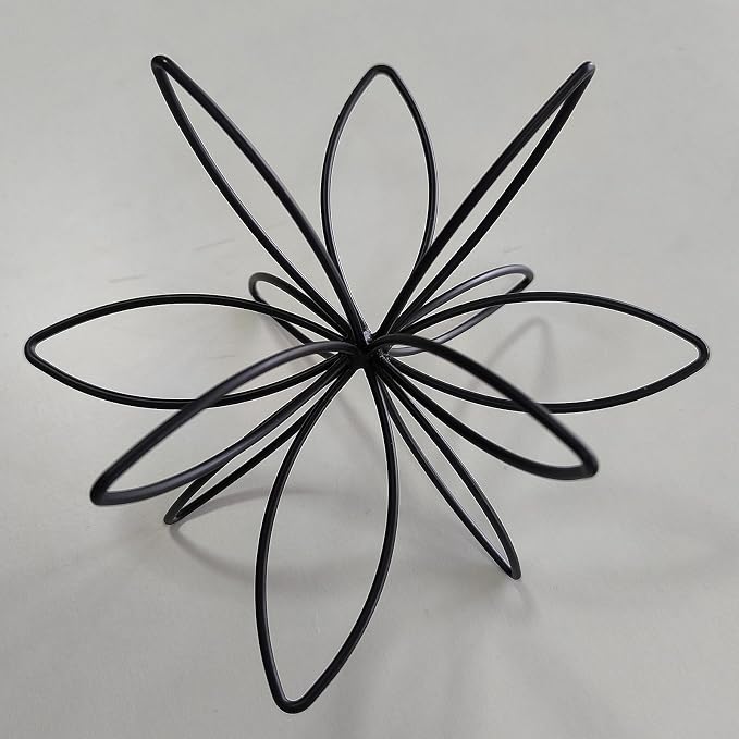 8" Black Sphere Decor, Abstract Tabletop Decorative Ball, Metal Floral Handmade Decorative Sculpture Home Decor Statues