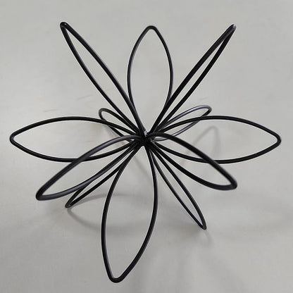 8" Black Sphere Decor, Abstract Tabletop Decorative Ball, Metal Floral Handmade Decorative Sculpture Home Decor Statues