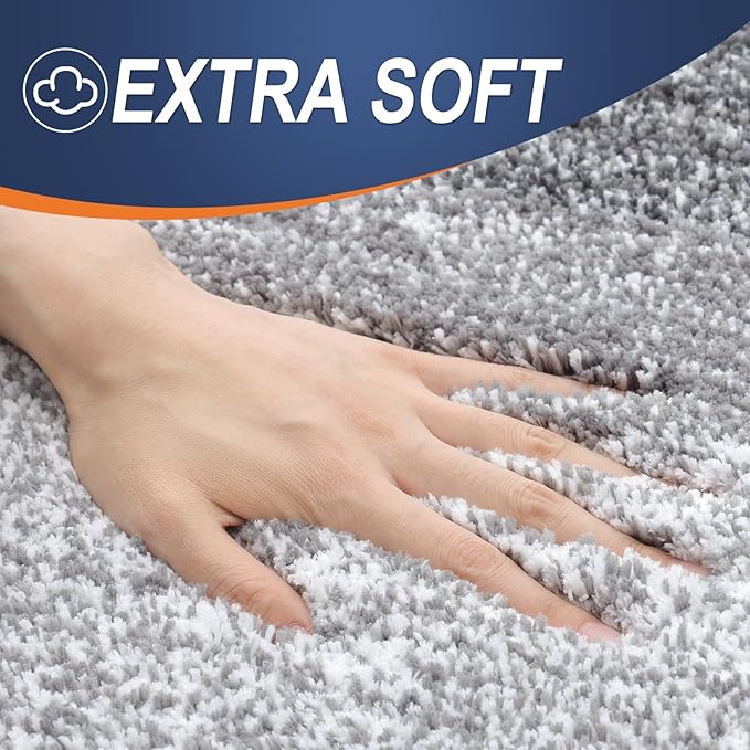 OLANLY Small Bathroom Rugs Mat 24x16, Extra Soft Absorbent Microfiber Bath Rugs, Rubber Backing, Quick Dry, Machine Washable Bath Mats for Bathroom Floor, Tub and Shower, Home Decor Accessories, Grey