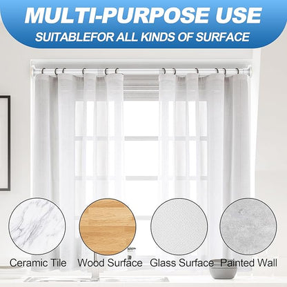 CorkLatta White Shower Curtain Rod 31 to 80 Inch,1 Inch Diameter Adjustable Spring Tension Stainless Steel Telescoping Rod,Easy Install,No Rust