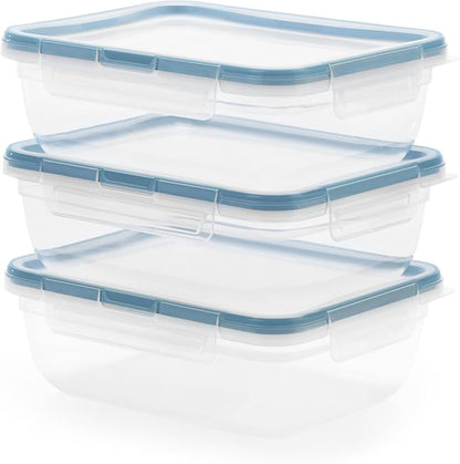 Snapware Food Storage Containers, Plastic, 8.5-Cup, Rectangular | Leakproof & Airtight | BPA-Free | Microwave & Dishwasher Safe | Pack of 6