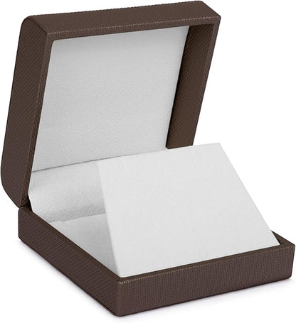 Luxury Reversible Weave Texture Jewelry Display Box for Men & Women - Earring Box & Pendant/Neckless Box Ideal for Earring/Studs, Necklace/Pendant - Jewelry Gift Box with Suede Interior