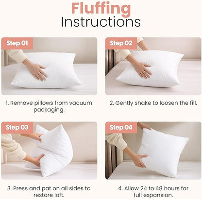Utopia Bedding 14x14 Pillow Inserts, Set of 2, White – Indoor Decorative Throw Pillows for Bed, Sofa & Couch – Soft, Supportive & Fluffy Cushion Inserts