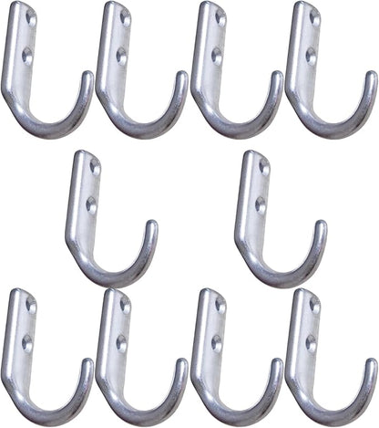 Heavy Duty Stainless Steel 316 Wall Hook, Marine Grade Wall Hanging Key Clothing Single Coupler, Garage Hook Storage Utility Hooks (Type J-10pcs)