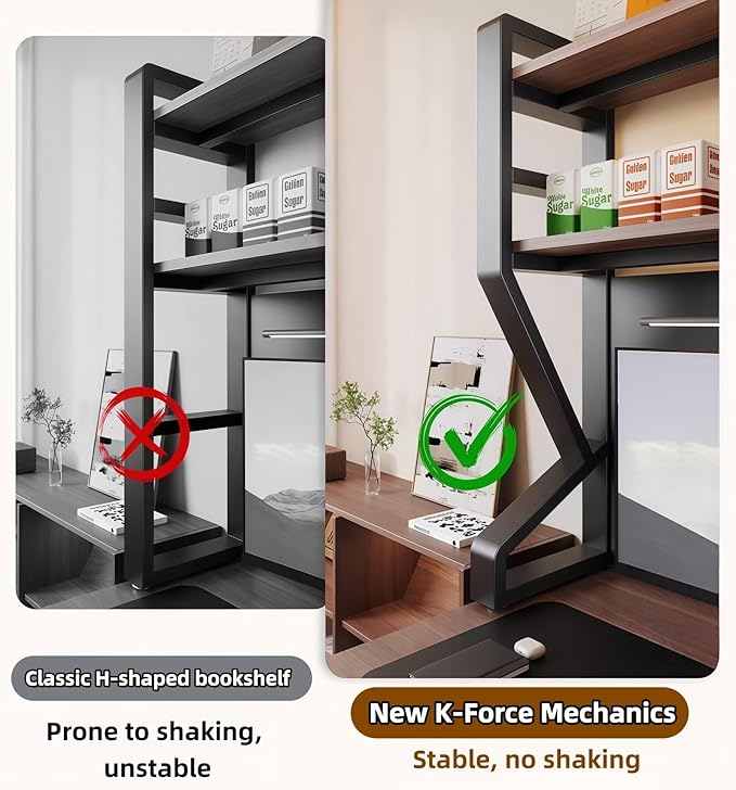 Desktop Hutch Bookshelf,Many Gifts,Metal Desktop Bookcase with pegboard, Desk Shelf White, Countertop Storage Organizer Rack for Dorm or Office,Desktop Shelves(White, 37.4" Lx9.9 Wx39 H)