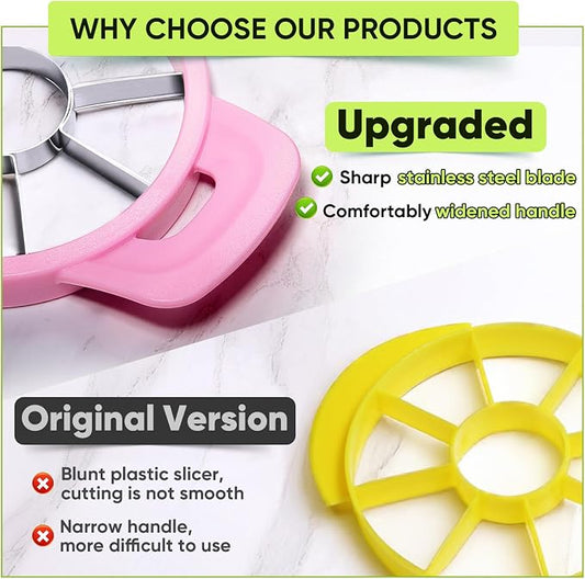 OOKUU Pineapple Corer, Stainless Steel Pineapple Peeler Slicer with Reinforced Thicker Blade, Measure Marked Core Remover, Pink