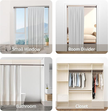 Mcrbeay Shower Curtain Rod, 1" Diameter Heavy Duty Tension Shower Rod, Non Slip Adjustable 28-74 inch No Drill Shower Curtain Rods Spring Tension For Bathroom, Shower Stall, No Rust, Bronze