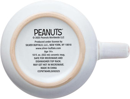 Silver Buffalo Peanuts Featuring Snoopy Hearts Love Reactive Glaze Tapered Pottery Mug, 18 Ounces