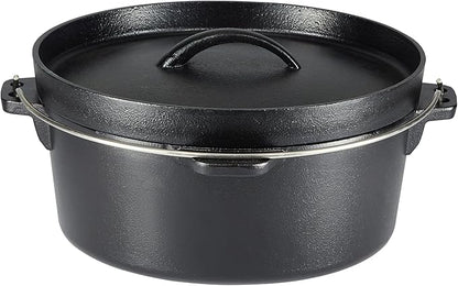 Amazon Basics Pre-Seasoned Cast Iron 5-Piece Cookware Set, Oven Safe, Cooks Evenly, 14.17 x 12.2 x 10.63 in, Black