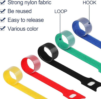 MVYC 120PCS 6 Inch Cable Ties Reusable Multi-Purpose Wire Ties Cord Organizer Adjustable Cable Management 5 Colors