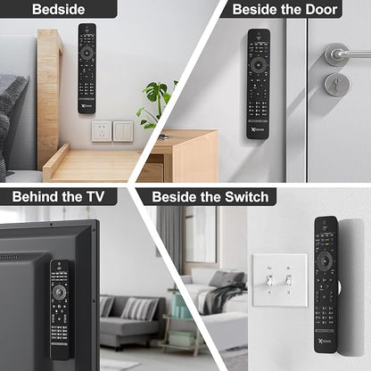 YYILIS Magnetic Remote Control Holder Wall Mount, 4 Pack Upgrade Remote Control Organizers Storage Self-Adhesive TV Remote Control Caddy for Back of TV White