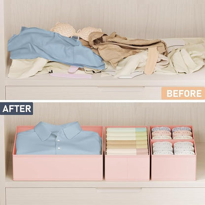 DIMJ Drawer Organizer Clothes 28 Pack - Foldable Baby Organizers and Storage Dresser Organizer for Bedroom, Closet Nursery Organization Dresser Dividers for underwear, Sock, Bra, Belt, Tie