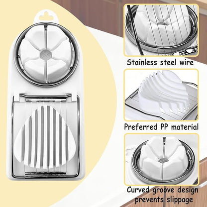 Egg Slicer Cutter for Hard Boiled Eggs,Stainless Steel Egg Slicer for Strawberry,Butter,Kiwi