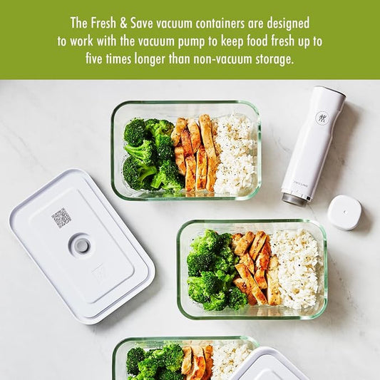 For food to stay fresh up to 5X longer, pump required (not included).