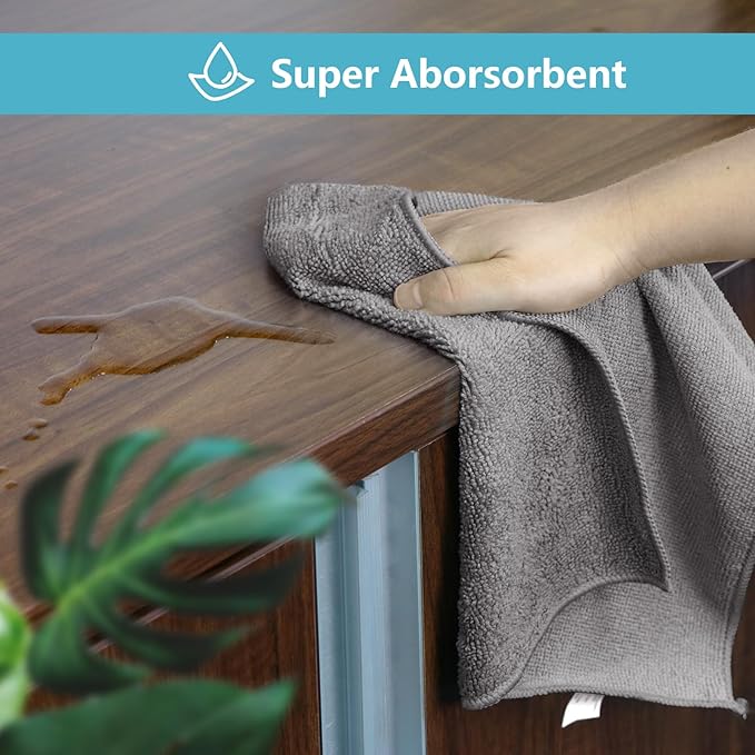 HOMEXCEL Grey Microfiber Cleaning Cloth 600 Pack, Microfiber Towel for Cars, Lint Free, Scratch-Free, Highly Absorbent, and Cleaning Rags for House, Window and Glass, Cars, TV Screen 11.5 X11.5 inch