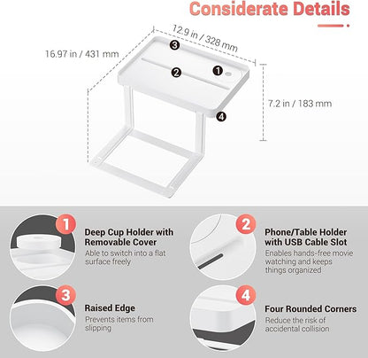 KIWIFOTOS Raised Bedside Shelf for Bed Tray Table Under Mattress for Box Spring Plate Platform Bed Nightstand Shelf Bedside Caddy College Dorm Room