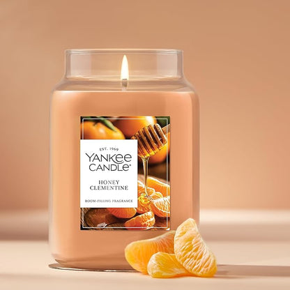 Yankee Candle Honey Clementine, Scented Candle, 22oz Large Jar with up to 150 Hour Burn Time, Giftable