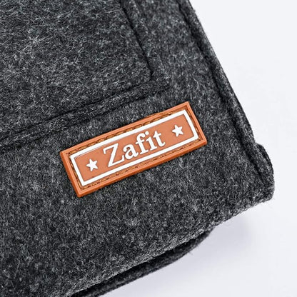 Zafit Bedside Caddy, Large Size Storage Organizer with 6 Pockets for Magazine, Remotes, Phone (13.4'' x 18.1'', Dark Grey)