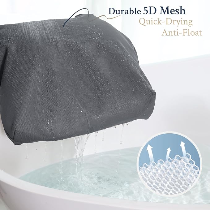 Luxury Bathtub Pillow, Skin-Friendly Cushion, Support Back, Neck & Head, Non-Slip, Adjustable Thickness Fits All Tub, Washable & Quick-Drying - Gift for Christmas Birthday Father's Day