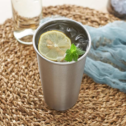 8 Pack 24oz Stainless Steel Pint Cup,Healthy Unbreakable and Stackable,Metal Drinking Glasses