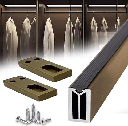 Square Closet Rods-Cuttable, Removable-Heavy Duty Black Wardrobe Rods and Brackets-Commercial, 12 16 18 24 28 30 60 72 In-Suitable for.Laundry.Home.Hotel.Clothing Store (Champagne,45in)
