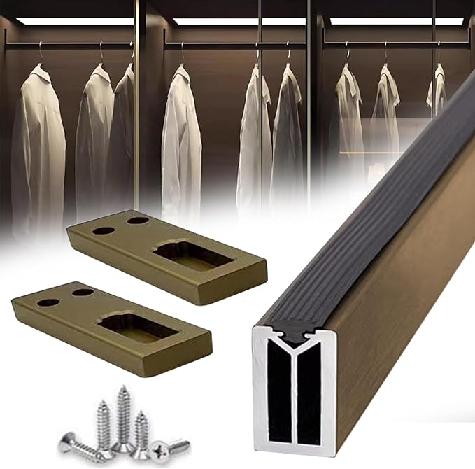 Square Closet Rods-Cuttable, Removable-Heavy Duty Black Wardrobe Rods and Brackets-Commercial, 12 16 18 24 28 30 60 72 In-Suitable for.Laundry.Home.Hotel.Clothing Store (Champagne,79in)