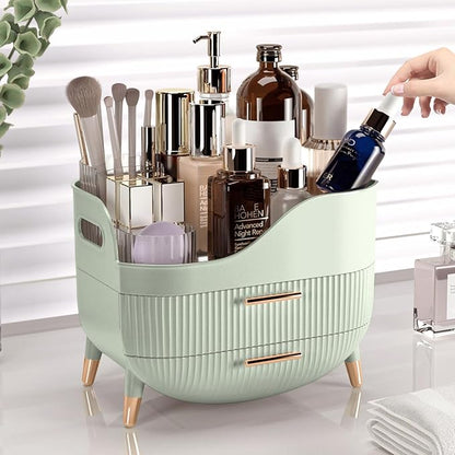 Makeup Organizer with Drawers,Skincare Organizer for Vanity,Storage Box with Handle,Large Cosmetic Display case for Dresser, Bathroom Countertop