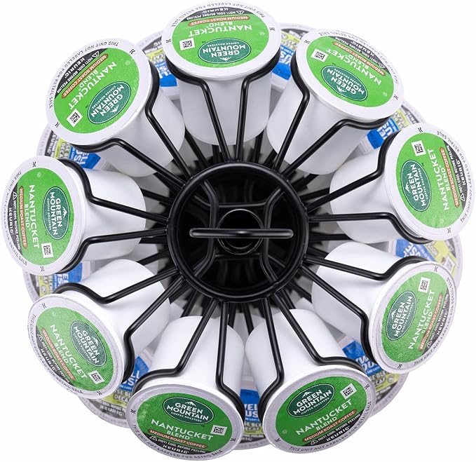K-Cup Storage Coffee Capsules Pod Holder Carousel Capsule Display Storage for k-cup（54 pods-6 tiers）