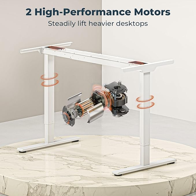 Dual Motor Standing Desk, Large Stand Up Desks, 79x31 Inches Electric Sit Stand Desk, 4 Memory Preset Adjustable Height Home Office Desks(White)