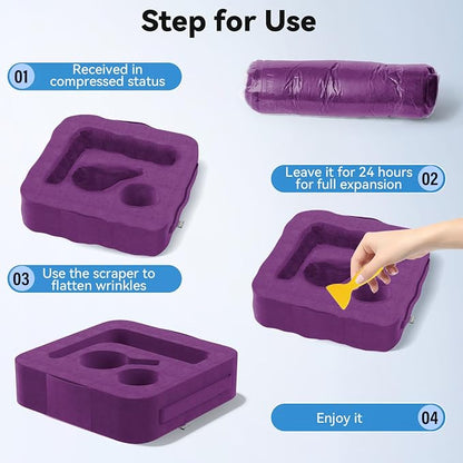 Couch Cup Holder Pillow, Sofa and Bed Caddy for iPad, Kindle, Switch, Game Controller, Remotes, Phones, Small-Sized Cup & Drink Holder for Couch, Bed, Desk, Car, Beach, Bathroom Cup Holder Purple