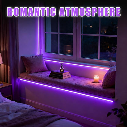 RadiantFlux 20Ft Purple LED Strip Lights with Physical Dimming Button, Super Bright Updated 24V Light Strips, LED Lights for Decoration Living Room, Party, Cabinets, Rope Lights