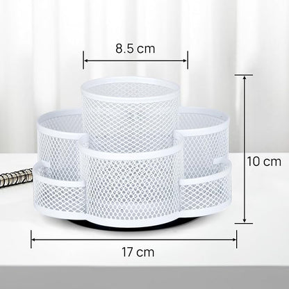 Topwey Pen Holder for Desk, Rotating Pencil Holder, Cup Holder for Desk Office, Pen Organizer (Pure White)