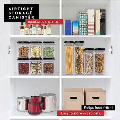 DWËLLZA KITCHEN Pasta Storage Containers for Pantry Airtight - 2 Pc Spaghetti Container Storage - Ideal for Spaghetti & Noodles, Kitchen Pantry Organization and Storage - Keeps Food Fresh & Dry