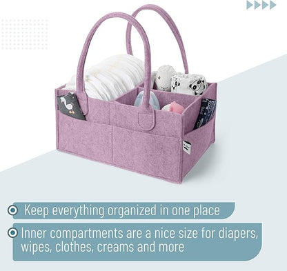 Mr. Pen- Baby Diaper Caddy Organizer, Orchid Mist, Nursery Storage Bin and Car Organizer for Diapers and Baby Wipes