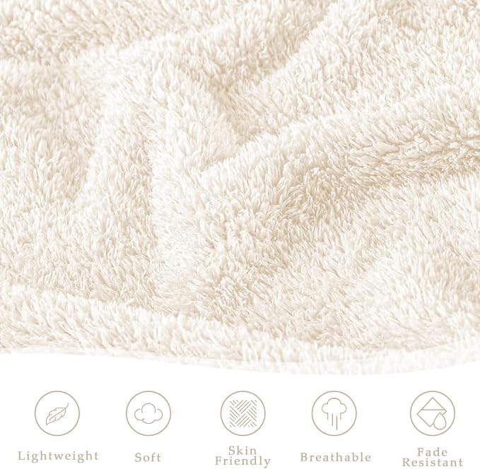 Exclusivo Mezcla Fleece Twin Size Bed Blanket, Ultra Soft, Lightweight and Fuzzy White Blanket for Women, Home Decor, 60x80 Inches