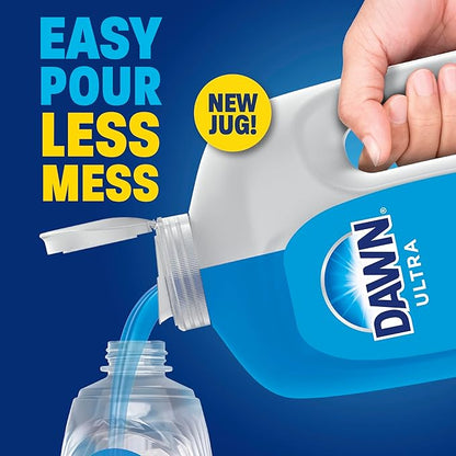 Dawn Ultra Original Dish Soap Refill Jug, Large Size Blue Liquid Dishwashing Detergent, Powerful Dish Soap for Grease, 51.5 oz