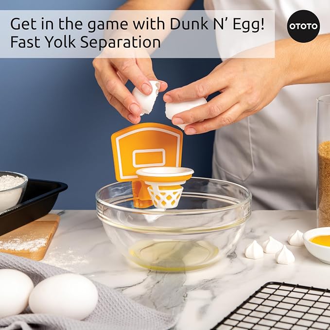 OTOTO Dunk N' Egg Yolk Separator Funny, Unique Kitchen Gadgets, Kitchen Accessories, Unique Cooking Gifts, Basketball Stuff
