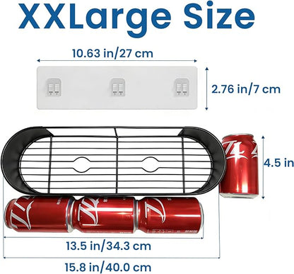 XX Large Adhesive Shower Caddy, 15.8 In Rustproof Metal Bathroom Organizers and Storage with 4 Hooks, No Drilling Shower Shelves for Inside Shower for Bathroom, Dorm and Kitchen(2 Packs)