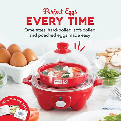 DASH Rapid Egg Cooker: 7 Egg Capacity Electric Egg Cooker for Hard Boiled Eggs, Poached Eggs, Scrambled Eggs, or Omelets.
