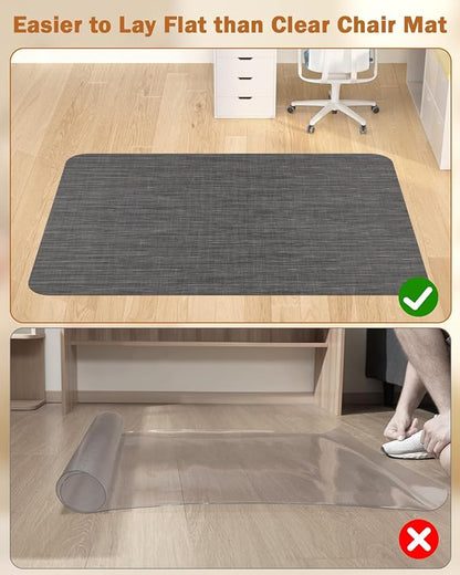 Blvornl Office Chair Mat for Hardwood Floor, 50"*63" Desk Computer Chair Mat for Hard Wood, Large Anti-Slip Hard Floor Protector for Rolling Chair, PVC Desk Rug for Office Black