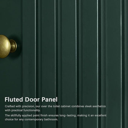 Over The Toilet Storage Cabinet, Over The Toilet Storage with Fluted Door Over The Toilet Cabinet with Adjustable Shelf Above The Toilet Storage Cabinet for Bathroom Organizer, Forest Green