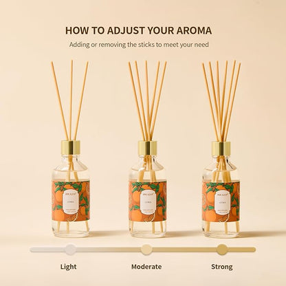 Airkeep Reed Diffuser Oil Set with Reed Sticks, Clean Linen Aromatherapy Oil Scent Diffuser for Home Office Bathroom Decoration Perfume and Gifts 3.38 oz/100ml