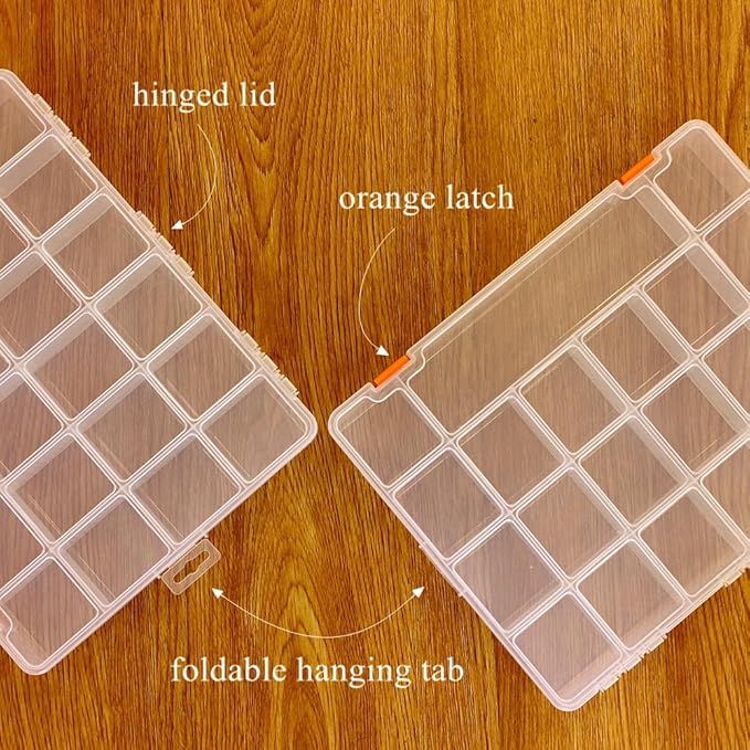 BangQiao 3 Pack Mixed Size Clear Plastic Storage Box Organizer Case with Fixed Compartment for Small Parts, Jewelry, Diamond, Craft Supplies, Sewing Kit, DIY Accessories
