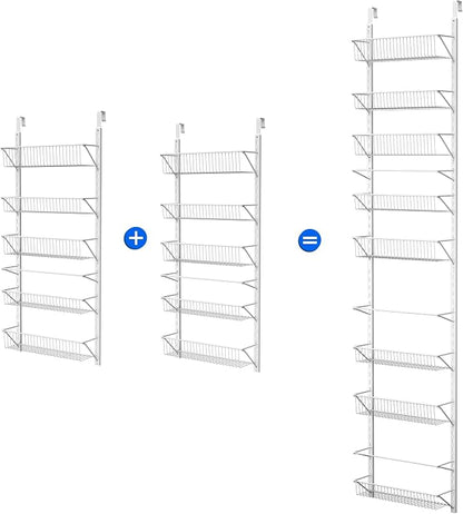 Home-Complete Pantry Over The Door Spice and Jar Rack Organizer - Great Storage Space for Cabinets and Kitchen - Wall Mounted 8 Tier Shelves
