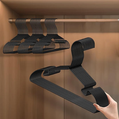 Black Aluminum Hangers, 12.6 Inch Kids Baby Hanger, Sturdy Metal Kids Hanger for Wardrobe, Space Saving Toddler Hangers (30 pcs)