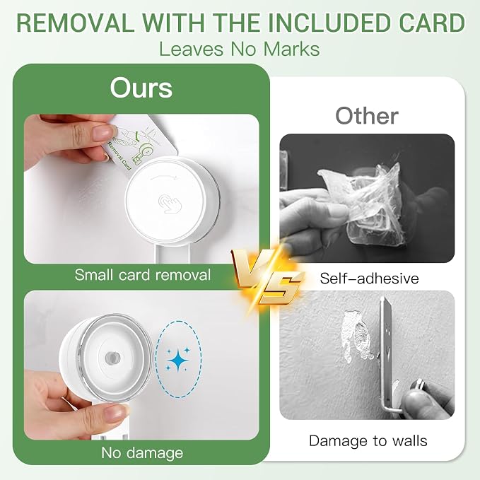 LUXEAR Suction Hooks Powerful Vacuum Suction Cup Hooks-2PACK Razor 2pack Single White